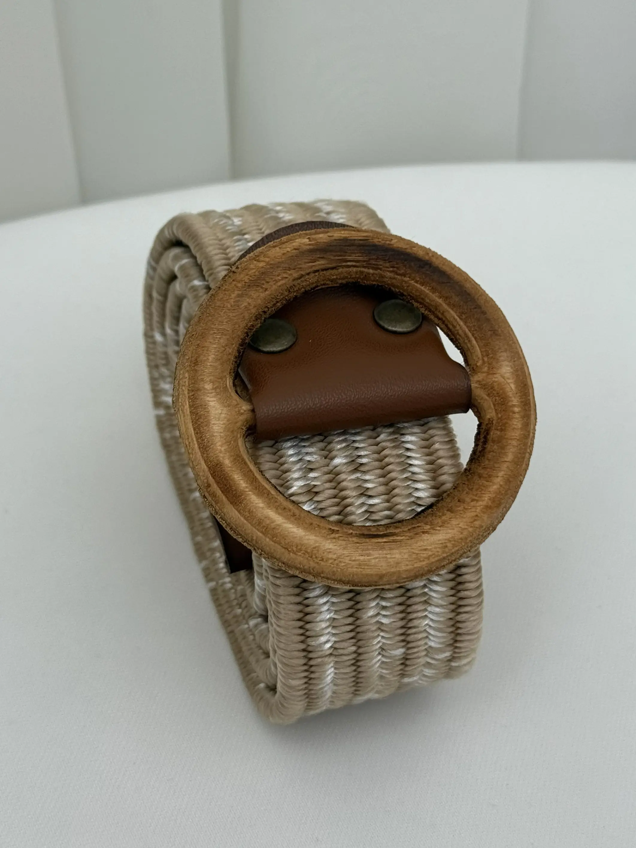 کمربند زنانه کشی سگک چوبی